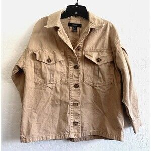 Forever‎ 21 Boyfriend Cargo Jacket Woman's Size S Minimal Cowboy everyday